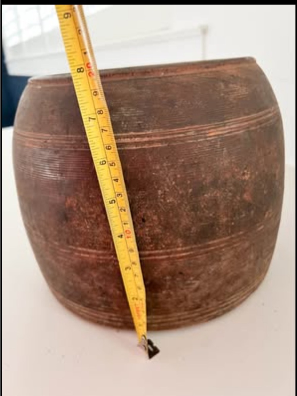 Vintage Rustic Wooden Vase Planter Primitive Farmhouse Decor Large Wood Vessel - Picture 4 of 6